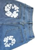 Fashion Flowers Print Slim Jeans CH-23123