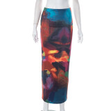 Casual Painted Print Half Body Skirt GSZM-M23SK194