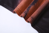 Sexy Print Long Sleeve Slim Crop Tops XEF-39010
