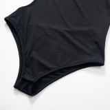Single Shoulder Long Sleeve Backless Bodysuit GSZM-Y22BS533