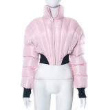 Solid Color Casual Lapel Zipper Jacket Cotton Jacket GSZM-Y23TP407