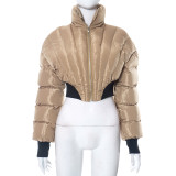 Solid Color Casual Lapel Zipper Jacket Cotton Jacket GSZM-Y23TP407