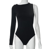 Single Shoulder Long Sleeve Backless Bodysuit GSZM-Y22BS533