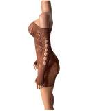 Sexy Erotic Slash Shoulder Long Sleeve Romper GYDE-YDT177