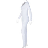 Long Sleeve Solid Color Slim Jumpsuit BLG-P0A3610A