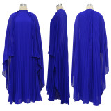 Solid Color Chiffon Pleated Maxi Dress YF-10675