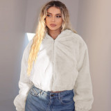 Fashion Cardigan Zipper Hooded Fleece Jacket BLG-C3813845K