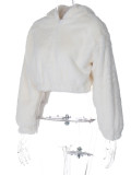 Fashion Cardigan Zipper Hooded Fleece Jacket BLG-C3813845K