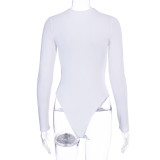 Casual Solid Color Long Sleeve Bodysuit BLG-P9B1581A