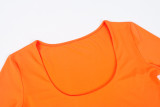Long Sleeve Solid Color Slim Bodysuit BLG-P971084W