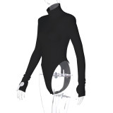 Backless High Collar Bodysuit BLG-P093226A