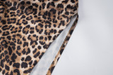 Leopard Print Backless Chain Tie Up Maxi Dress BLG-D1C7287A