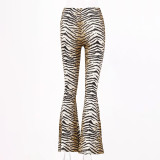 High Waist Leopard Print Flare Pants BLG-P8A0502A
