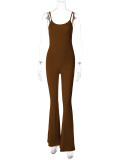 Solid Color U Neck Backless Sling Jumpsuit BLG-P2C11274A