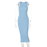Casual Knit Sleeveless Midi Dress BLG-D155100K