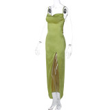 Sexy Backless Slim Split Sling Maxi Dress BLG-D3412611A