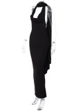 Backless Split Irregular Slim Maxi Dress BLG-D3412439A