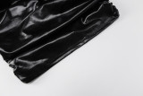 Slim Pleated Long Sleeve Midi Dress BLG-D0A3441K