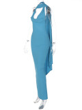 Backless Split Irregular Slim Maxi Dress BLG-D3412439A