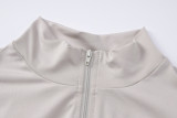 Zipper Short Sleeve Solid Jumpsuit BLG-P3613081A