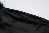 Slim Raw Edge Straps Backless Maxi Dress BLG-D3311943A