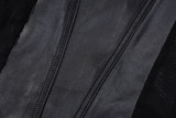 Fashion Splicing Mesh Back Zipper Jumpsuit BLG-P279530A
