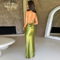 Sexy Backless Slim Split Sling Maxi Dress BLG-D3412611A