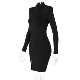 Long Sleeve High Neck Mini Dress BLG-D0C4245A
