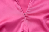 Solid Color Sexy Backless Zipper Tube Tops Dress BLG-D3512742A