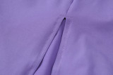 Solid Sleeveless Hooded Split Maxi Dress BLG-D3312010A