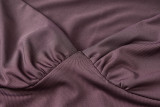 V Neck Long Sleeve Pleated Midi Dress BLG-D175937K