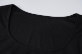 Long Sleeve U Neck Slim Maxi Dress BLG-D1B7161A