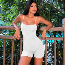 Solid Color Sling Backless Romper BLG-P3211706A