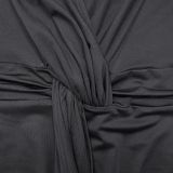 Long Sleeve V Neck Pleated Maxi Dress BY-6796