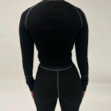 Sport Long Sleeve Pants Slim Two Piece Set BLG-S3914163A