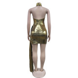 Sexy Sleeveless Patchwork Mini Dress BY-6358