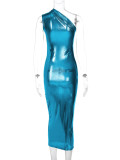 Slim Slash Shoulder Sleeveless Maxi Dress BLG-D2C11402K