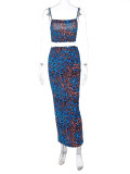 Print Sling Vest And Long Skirts Two Piece Set BLG-S3211646K