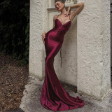 Sexy Backless Tie Up Pleated Maxi Dress BLG-D3914151K