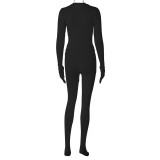 Solid Long Sleeve Pants Slim Two Piece Set BLG-S3813801K