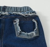 Kids Girl Raw-edge Flared Jeans YKTZ-3019