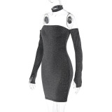 Long Sleeve Tube Tops Mini Dress BLG-D3B15005K