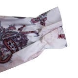 Printed Long Sleeve Midi Cake Dress GATE-D089A