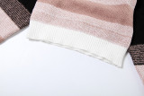 Color Block Long Sleeve Knit 2 Piece Pants Set XEF-39996