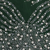 Hot Diamond Pearl See-through Split Dress NY-2986