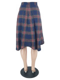 Casual Slit Plaid Half-body Skirt ZDF-31333
