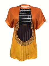 Guitar Graphic Printed Short Sleeve T-Shirt GFMA-1112