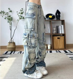 Fashion Washed Gradient Casual Jeans GQLF-3211