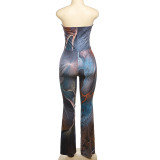 Sexy Tube Top Backless Print Jumpsuit DLSF-K23Q36954