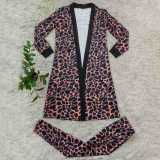 Casual Print Cardigan Coat And Pant 2 Piece Set CY-1034